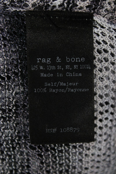 Rag & Bone Jean Womens Gray Striped Rayon Long Sleeve Round Neck Top Size M
