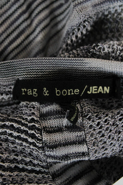 Rag & Bone Jean Womens Gray Striped Rayon Long Sleeve Round Neck Top Size M