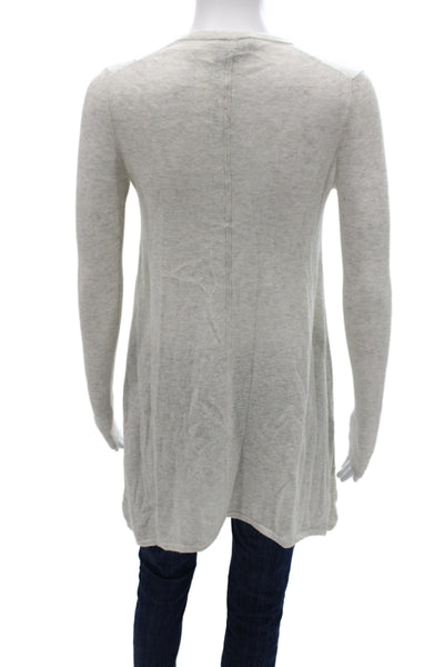 Theory Womens Beige V-Neck Cotton Cashmere Cardigan Button Long Sleeve Size XS