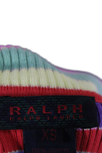 Ralph Ralph Lauren Womens Sleeveless Striped Turtleneck Tank Cotton Size XS