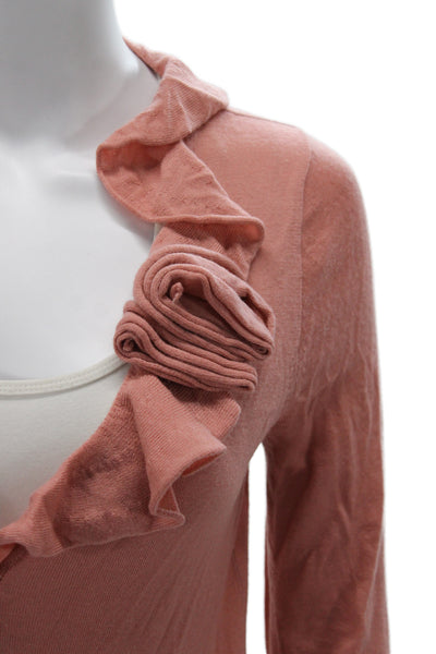 J Crew Women Cardigan 100% Merino Wool Pink Button Long Sleeve Size XS