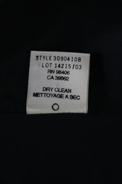 Theory Women Collared Button Solid Dark Blue Classic Blazer Size XS