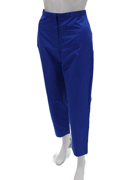 Nina Ricci Womens Cropped Dress Pants Blue Polyester Hook & Eye Size 30