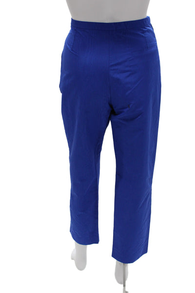 Nina Ricci Womens Cropped Dress Pants Blue Polyester Hook & Eye Size 30