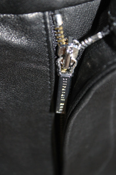 Stephanie Rad Womens Ankle Jeggings Black Genuine Leather Biker Button Size 6