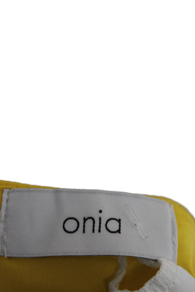 ONIA Womens Yellow Nylon Bikini Bottom Size XL