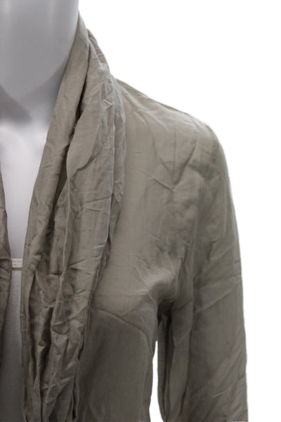 D. Exterior Womens Beige Drawstring Cotton Silk Sweater Size 40