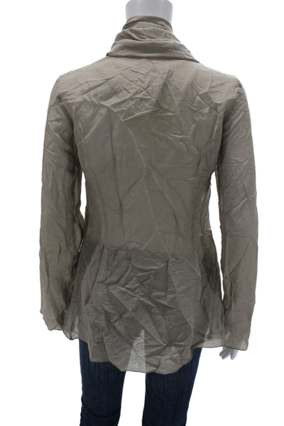 D. Exterior Womens Beige Drawstring Cotton Silk Sweater Size 40