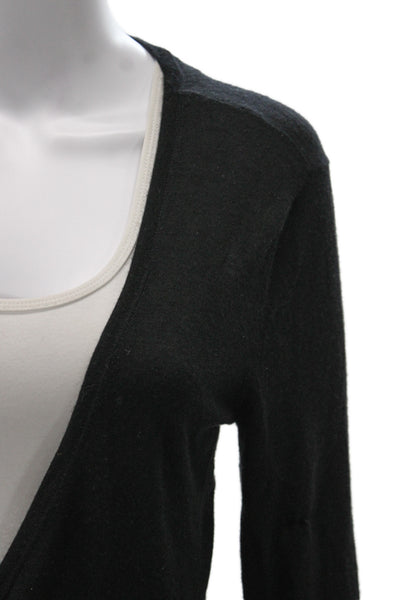 Christopher Fischer Unisex Cardigan V-Neck 100% Cashmere Black Button Size XL