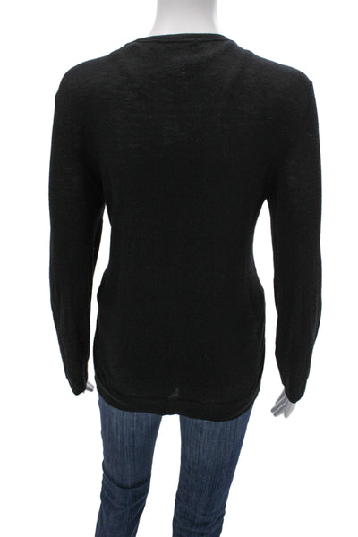 Christopher Fischer Unisex Cardigan V-Neck 100% Cashmere Black Button Size XL