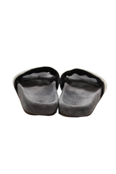 Brunello Cucinelli Womens Single Strap Monili Slide Sandals Gray Size 36.5