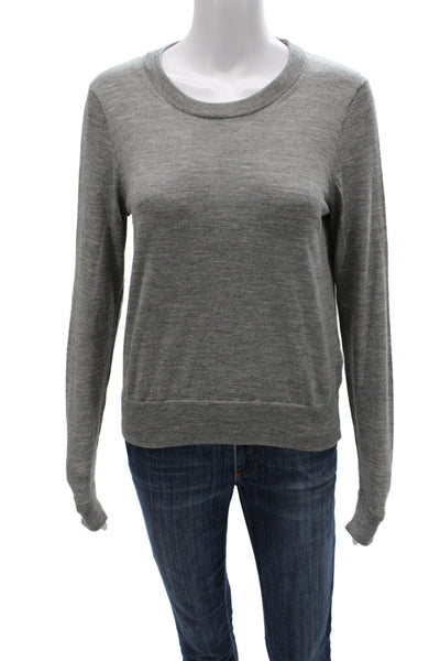 J Crew Unisex Pullover Merino Wool Gray Crew Neck Long Sleeve Size M