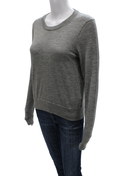 J Crew Unisex Pullover Merino Wool Gray Crew Neck Long Sleeve Size M