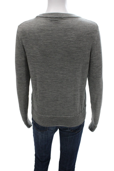 J Crew Unisex Pullover Merino Wool Gray Crew Neck Long Sleeve Size M