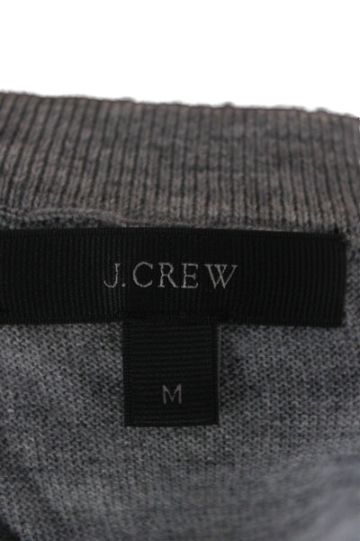 J Crew Unisex Pullover Merino Wool Gray Crew Neck Long Sleeve Size M