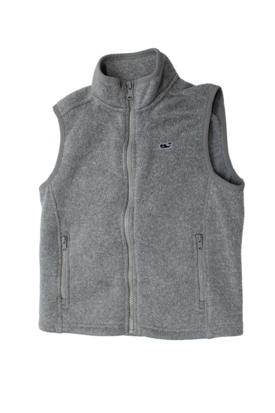 Vineyard Vines Childrens Boys Full Zipper Sweater Vest Grey Size 7