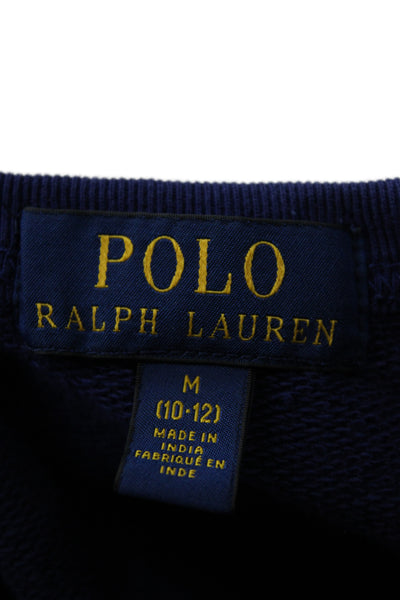 Polo Ralph Lauren Childrens Boys Paint Print Sweater Blue Cotton Size 10-12