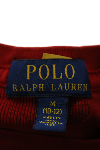 Polo Ralph Lauren Childrens Boys Long Sleeves Sweater Red Cotton Size 10-12