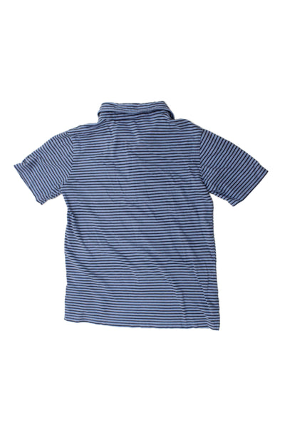 Johnnie-o Childrens Boys Striped Short Sleeves Polo Shirt Blue Cotton Size 10