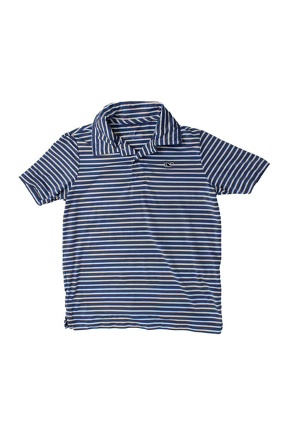 Vineyard Vines Childrens Boys Striped Polo Shirt Blue White Size 5
