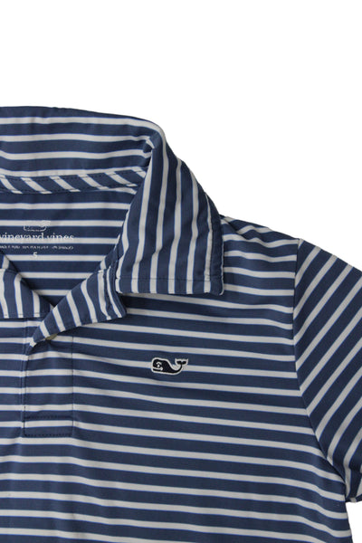 Vineyard Vines Childrens Boys Striped Polo Shirt Blue White Size 5