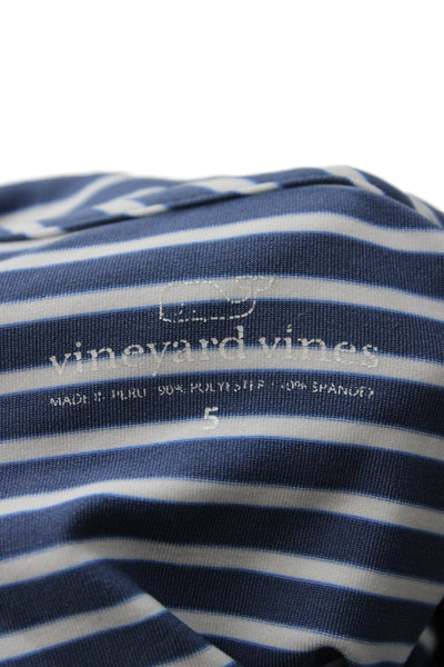 Vineyard Vines Childrens Boys Striped Polo Shirt Blue White Size 5