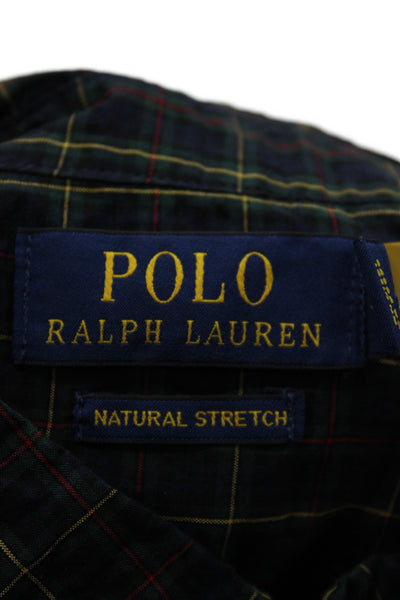Polo Ralph Lauren Childrens Boys Plaid Button Down Shirt Blue Yellow Size 10-12