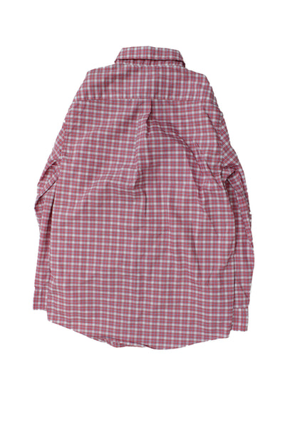 Vineyard Vines Childrens Plaid Button Down Shirt Pink Blue Size 8-10