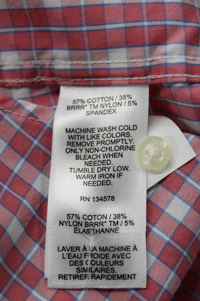 Vineyard Vines Childrens Plaid Button Down Shirt Pink Blue Size 8-10