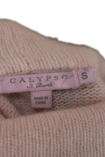 Calypso Saint Barth Unisex Pink Cashmere Turtleneck Pullover Size S