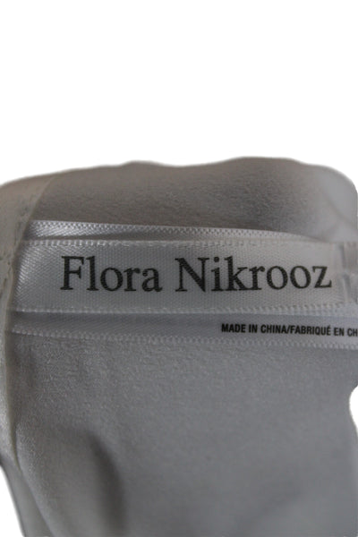 Flora Nikrooz Womens 3/4 Sleeve Lace Trim Wrap Robe White Beige Size Medium
