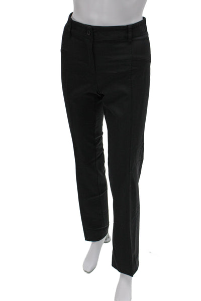 Cristina Effe Womens Dress Pants Black Button 100% Cotton Size 44