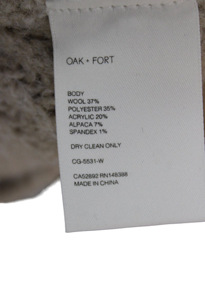 Oak + Fort Unisex Beige V-Neck Button Cardigan Wool Blend Size XS