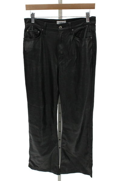 Pistola Womens Biker Black Polyurethane Button Pants Size 28