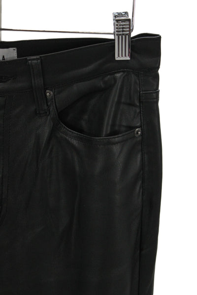 Pistola Womens Biker Black Polyurethane Button Pants Size 28