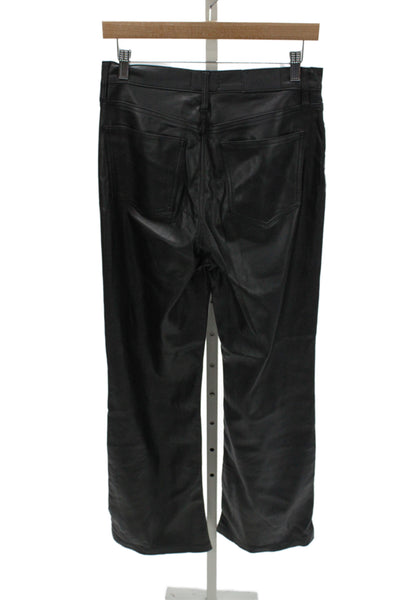 Pistola Womens Biker Black Polyurethane Button Pants Size 28