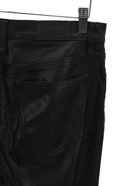 Pistola Womens Biker Black Polyurethane Button Pants Size 28