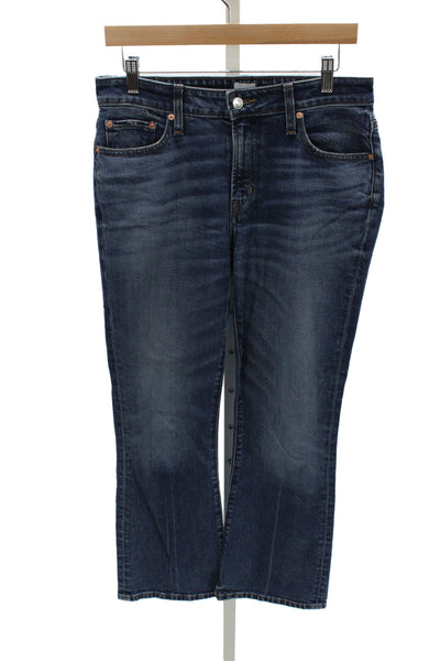 Edwin Unisex Ankle Bootcut Jeans Dark Blue Button Mid Rise Size 29