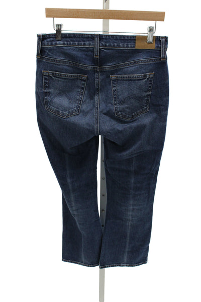 Edwin Unisex Ankle Bootcut Jeans Dark Blue Button Mid Rise Size 29