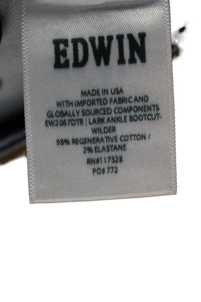 Edwin Unisex Ankle Bootcut Jeans Dark Blue Button Mid Rise Size 29