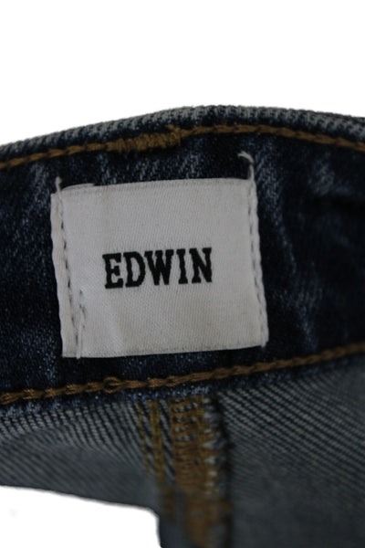 Edwin Unisex Ankle Bootcut Jeans Dark Blue Button Mid Rise Size 29