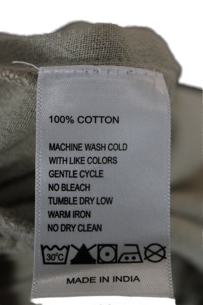Leallo Womens Cropped Beige Cotton Pants Size M
