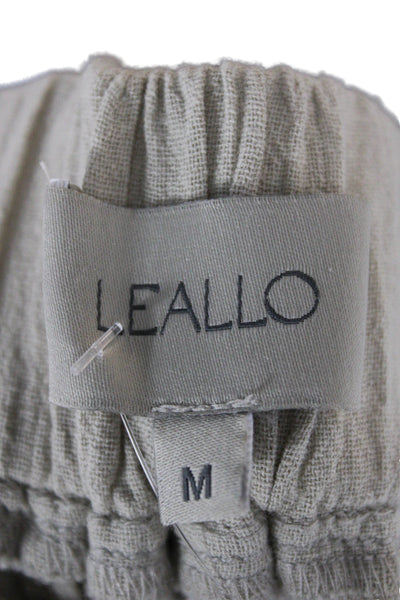 Leallo Womens Cropped Beige Cotton Pants Size M