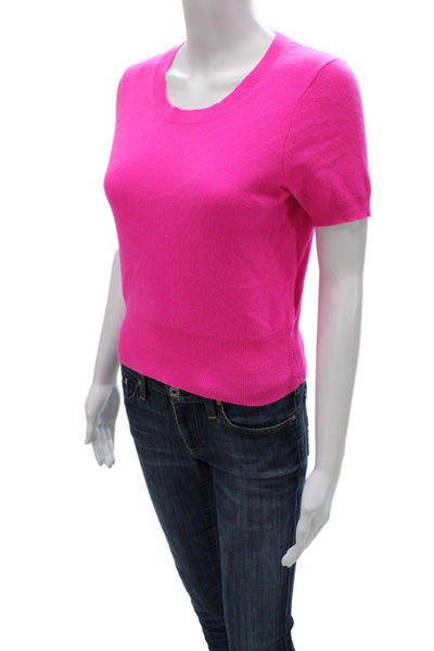 J Crew Womens Pink 100% Cashmere Crew Neck Short Sleeve T-Shirt Size XS