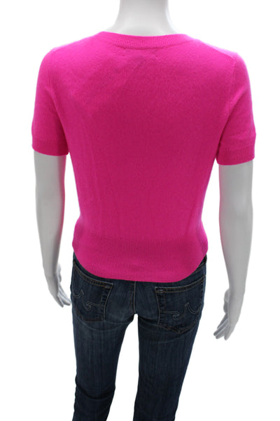 J Crew Womens Pink 100% Cashmere Crew Neck Short Sleeve T-Shirt Size XS