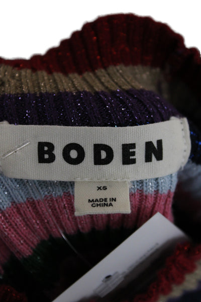 Boden Unisex Pullover Striped Crew Neck Multi-Color Sweater Long Sleeve Size XS