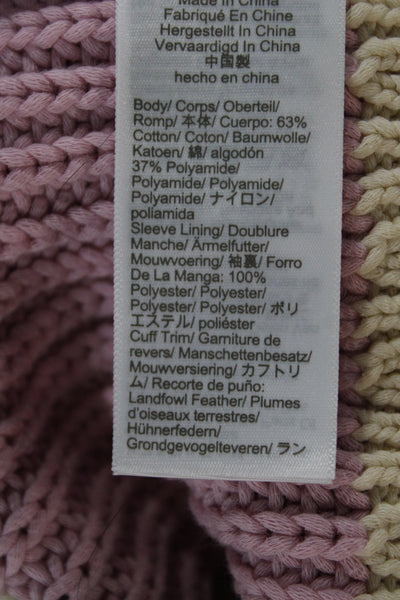 J Crew Women Pullover Striped Crew Neck Pink Sweater Size S