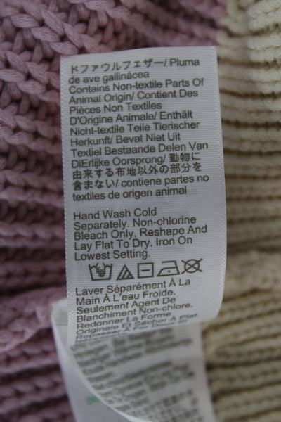 J Crew Women Pullover Striped Crew Neck Pink Sweater Size S