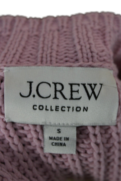 J Crew Women Pullover Striped Crew Neck Pink Sweater Size S
