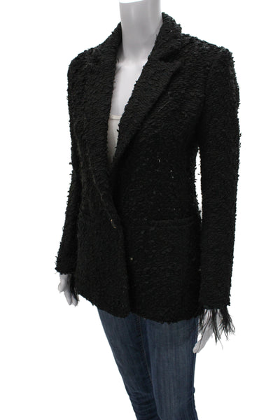 Endless Rose Women Black Collared Button Blazer Long Sleeve Polyester Size XS